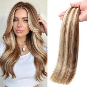 Hair Extensions Human Hair Mixed Golden Brown